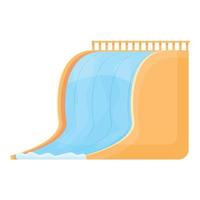 Water park wide slide icon, cartoon style vector