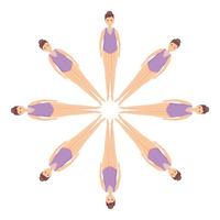 People synchronized swimming icon cartoon vector. Synchro swim vector