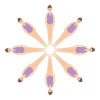 People synchronized swimming icon cartoon vector. Synchro swim vector