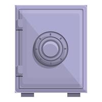 Deposit room safe icon, cartoon style vector