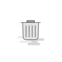 Trash Web Icon Flat Line Filled Gray Icon Vector