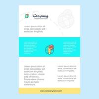 Template layout for Globe comany profile annual report presentations leaflet Brochure Vector Background