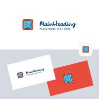 Power button vector logotype with business card template Elegant corporate identity Vector