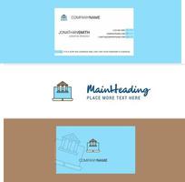 hermoso logotipo de sitio web inmobiliario y vector de diseño vertical de tarjeta de visita