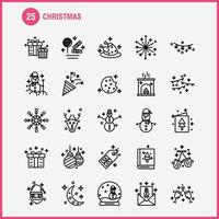 Christmas Line Icons Set For Infographics Mobile UXUI Kit And Print Design Include Mobile Snowman Winters Christmas Socks Winters Stars Christmas Collection Modern Infographic Logo and Pic vector