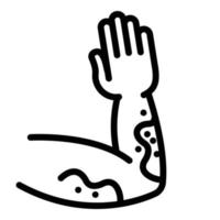 Hand frostbite icon, outline style vector