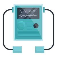 Monitor defibrillator icon, cartoon style vector