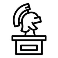 Roman helmet icon, outline style vector