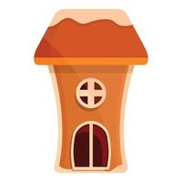 Festive gingerbread icon, cartoon style vector