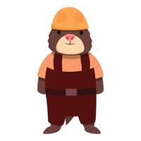 Mole miner icon cartoon vector. Cute animal vector