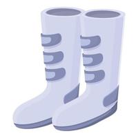 vector de dibujos animados de icono de botas de jinete blanco. moda de seguridad