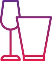 glasses glass wine drink kitchen - gradient icon vector
