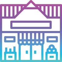 market minimart shopping mall building - gradient icon vector