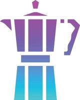 moka pot coffee cafe restaurant - solid gradient icon vector