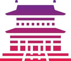 palacio gyeongbokgung hito edificio de corea - icono de gradiente sólido vector