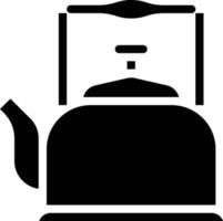 kettle boil water hot kitchen - solid icon vector