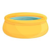 Yellow inflatable pool icon cartoon vector. Swim fun vector