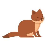 Fluffy weasel icon cartoon vector. Carnivore animal vector