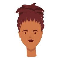 vector de dibujos animados de icono de rastas de mujer. peluca rizada