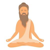 vector de dibujos animados de icono de tipo de yoga. hombre indio