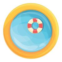vector de dibujos animados de icono de anillo de piscina inflable. playa de agua