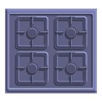 Grill burning gas stove icon, cartoon style vector