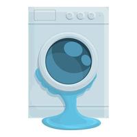 New broken washing machine icon, cartoon style vector