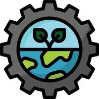 gear ecology world save function - filled outline icon vector