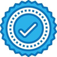 approval stamp document badge banking - blue icon vector