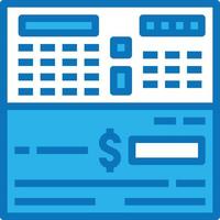 check payment bank money banking - blue icon vector