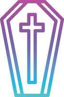 coffin corpse vampire tomb halloween - gradient icon vector