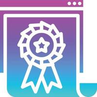quality content award website seo - solid gradient icon vector
