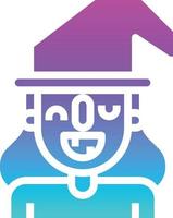 witch wizard magic avatar halloween - solid gradient icon vector