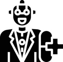 pharmacy robot ai artificial intelligence - solid icon vector