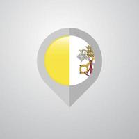 Map Navigation pointer with Vatican City Holy See flag design vector