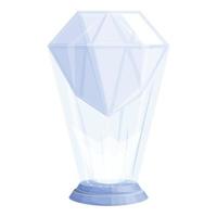 vector de dibujos animados de icono de holograma de diamante. cristal holográfico