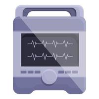 Patient defibrillator icon, cartoon style vector