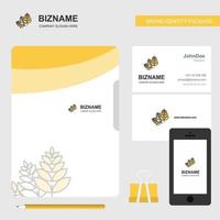 Wheat Business Logo File Cover Visiting Card and Mobile App Design Vector Illustration