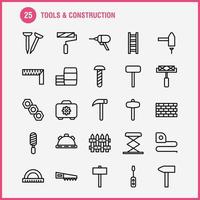 Tools And Construction Line Icon Pack For Designers And Developers Icons Of Box Case Cog Construction Construction Measure Tape Tape Vector