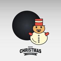 Merry Christmas card with creative design and light background vector