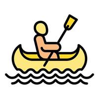 Water paddle icon outline vector. Canoe boat vector