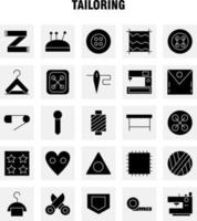 Tailoring Solid Glyph Icon Pack For Designers And Developers Icons Of Knit Machine Scissors Sewing Buttons Knit Machine Sewing Vector