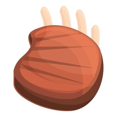 Beef steak icon, cartoon and flat style