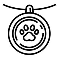 Dog pet emblem icon, outline style vector