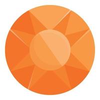 Orange gem icon cartoon vector. Shiny crystal vector