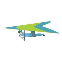 Wing hang glider icon, cartoon style vector