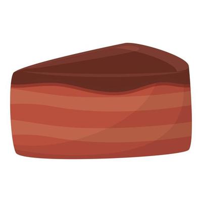 Chocolate piece cake icon cartoon vector. Cocoa candy