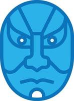 kabuki mask acting dramatic japan - blue icon vector