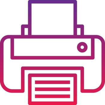 printer print paper computer accessory - gradient icon vector