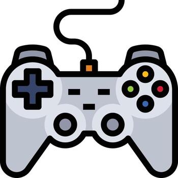 joystick game play computer accessory - filled outline icon vector